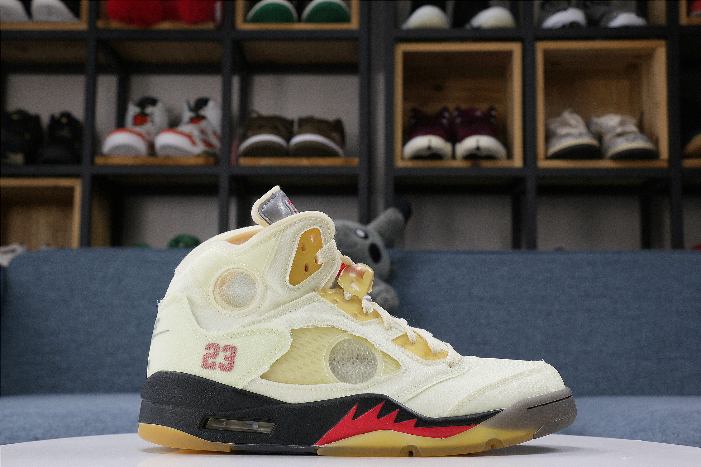 Off White x Air Jordan 5 Retro Sail/Plot twist (LN5 A1 Batch)