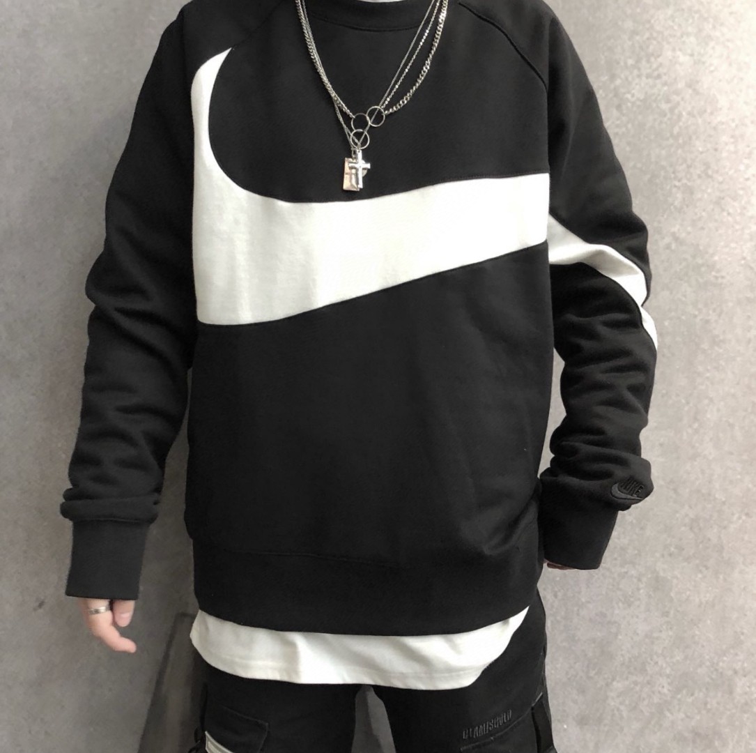 Nike big hook patchwork round neck sweatshirt Hoodie