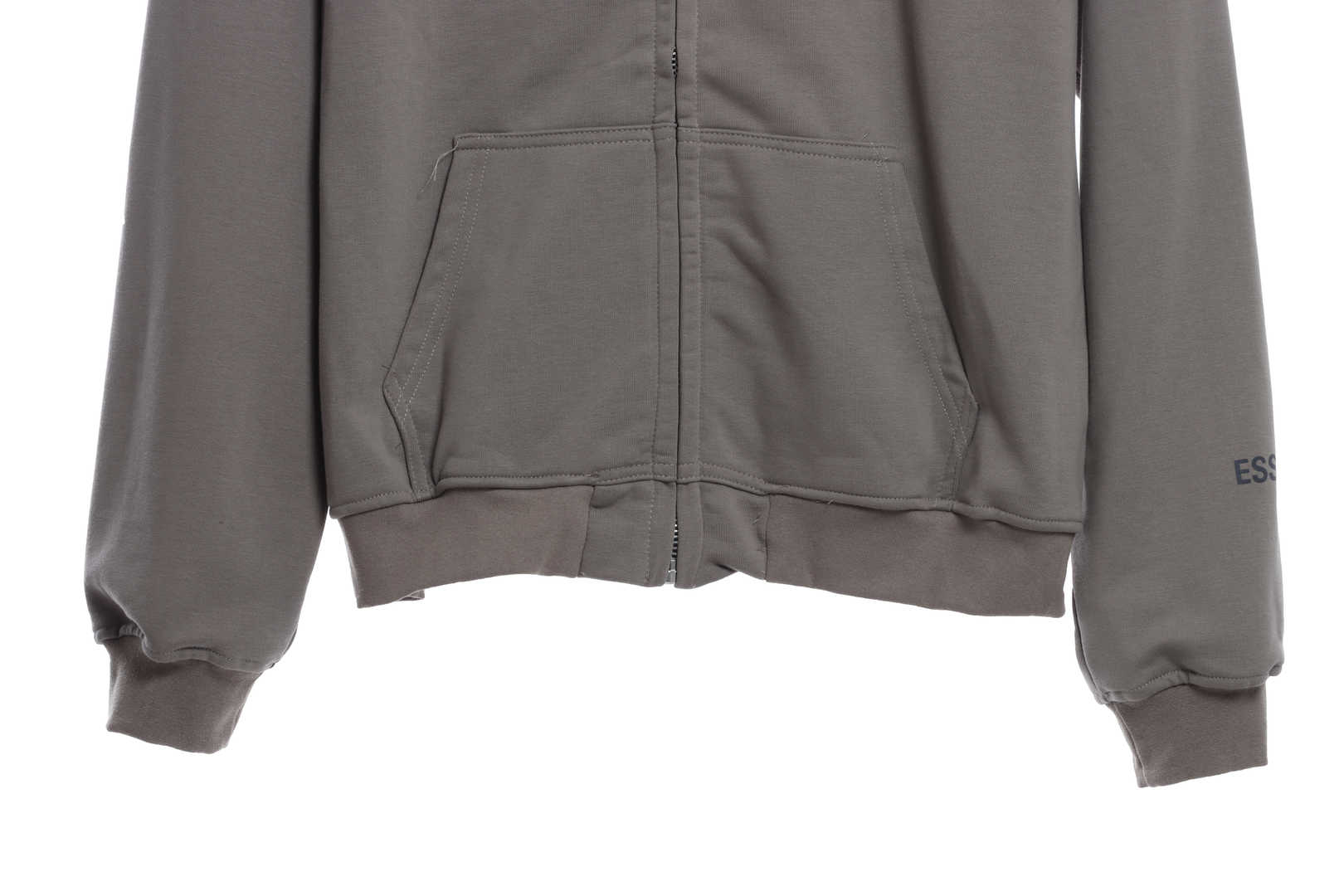 Double Line Back Silicone Lettering Zip Hoodie