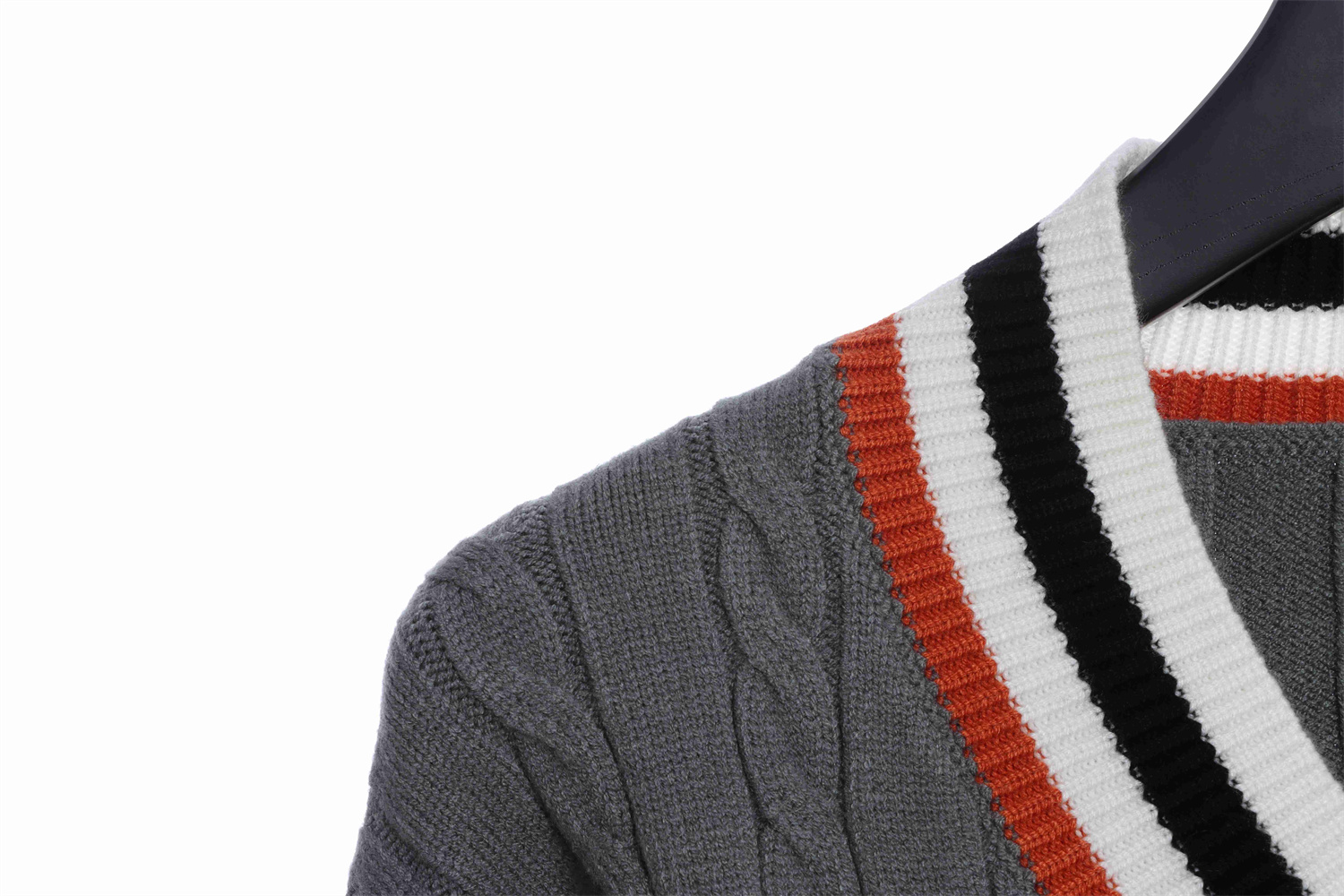 LOEVVE SS22 striped color block V-neck pullover sweater