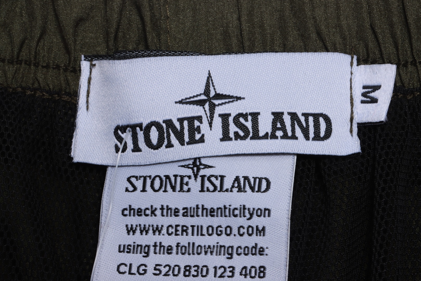 Stone Island Side compass large embroidered shorts gray