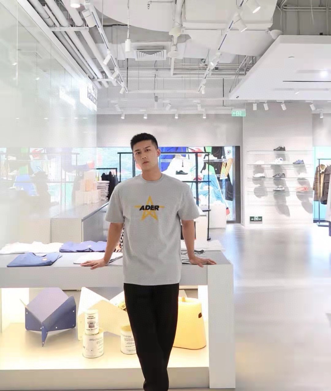 ADER pentagram embroidered short sleeves