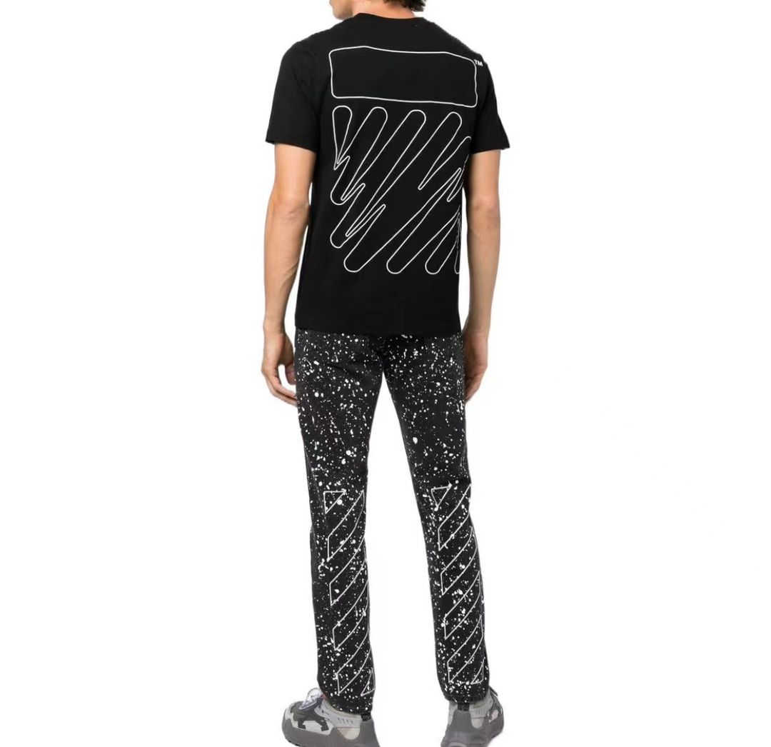 OW graffiti brush zebra crossing short sleeve