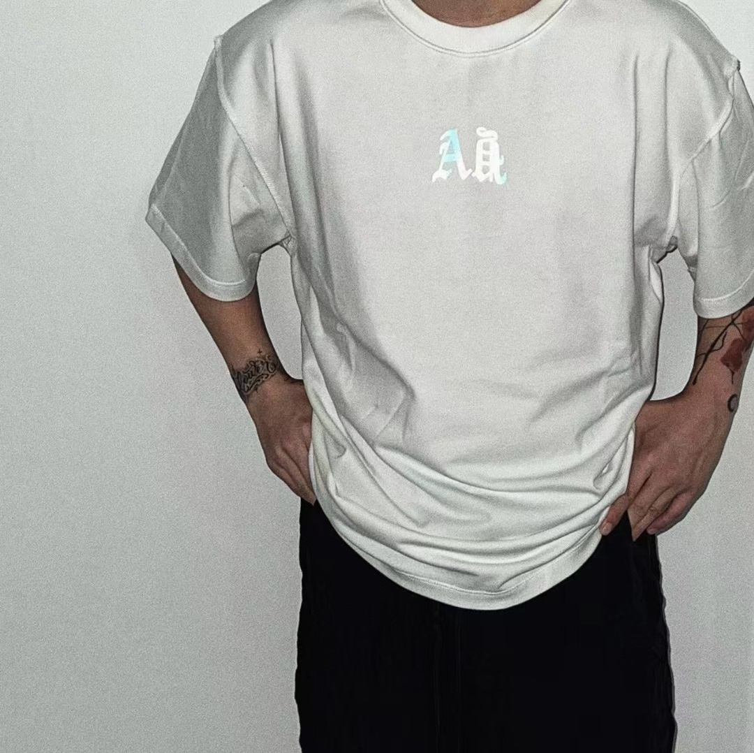 ASK Sky Symphony Reflective Letter Print Short Sleeves