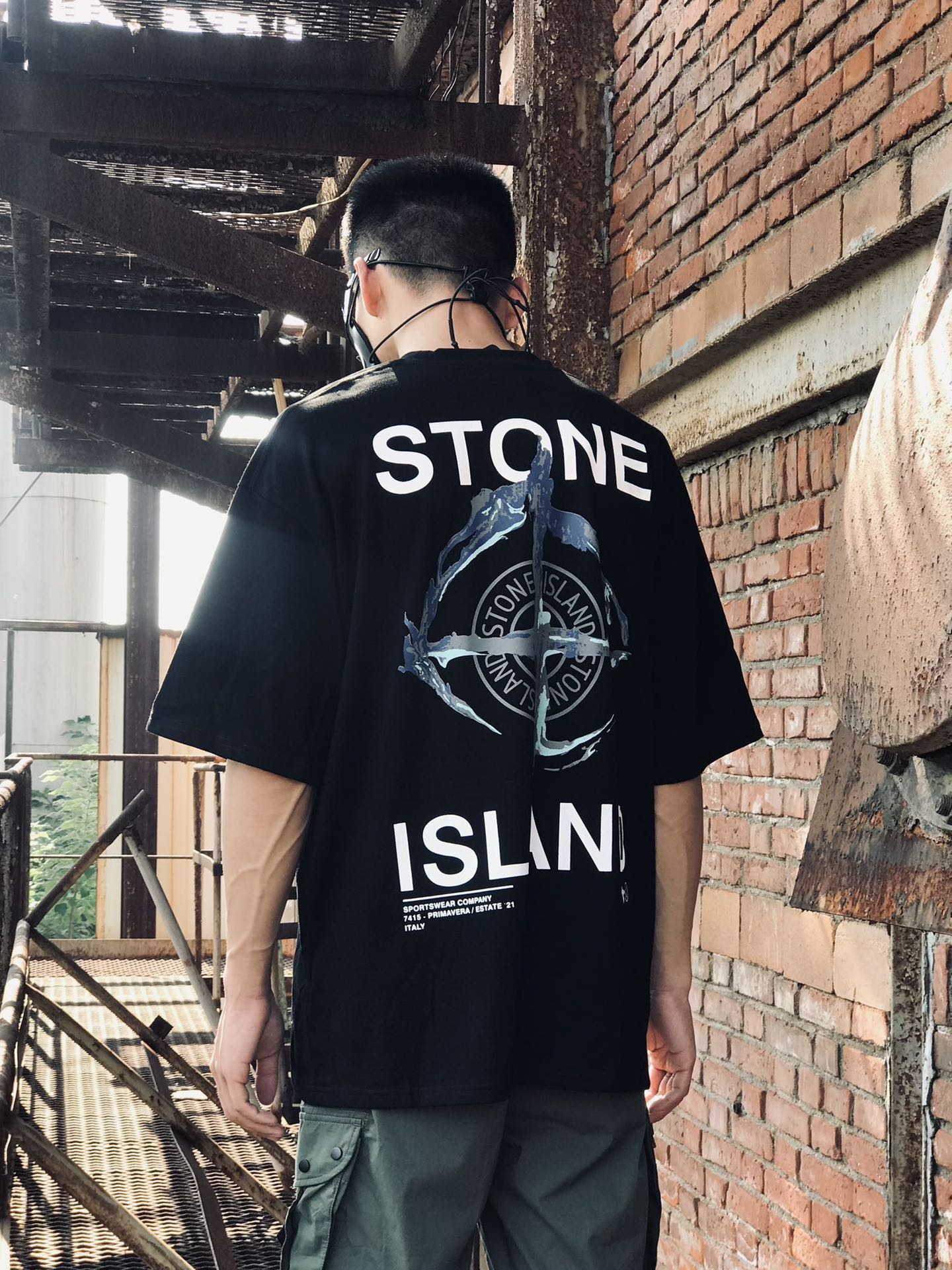 Stone Island Stone island ruins compass printing short sleeves