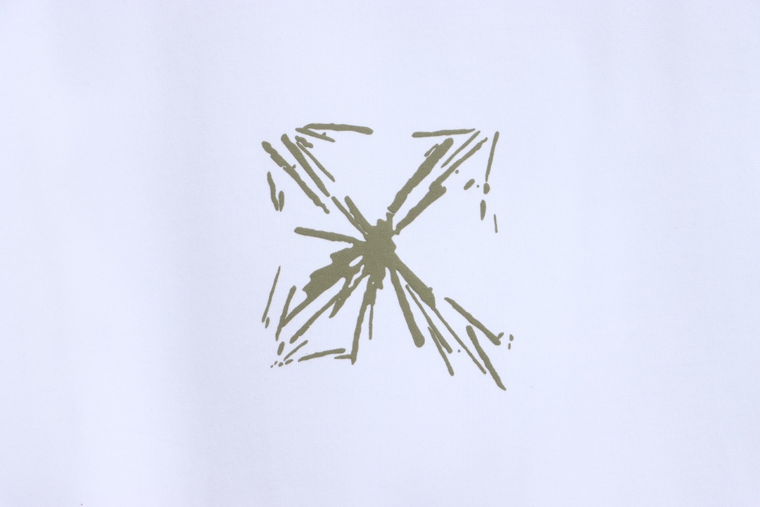 OW Sketch Splashed Ink Arrow Letter Short Sleeves