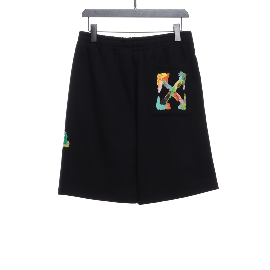 OW ink hand-painted graffiti arrow shorts