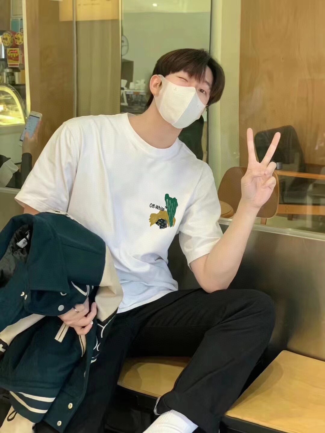 OW Environmental Protection Ink hand-painted graffiti short sleeves