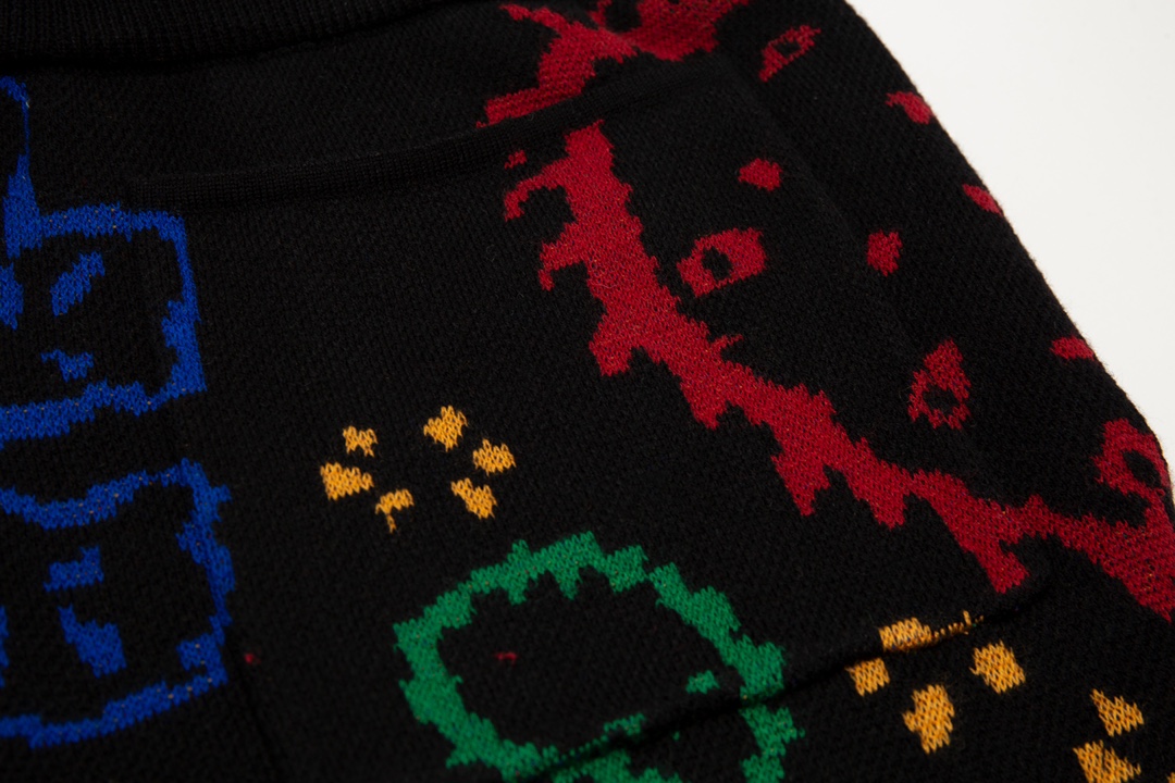 Rhud3 2023ss men’s and women’s same style cashew flower knitted shorts