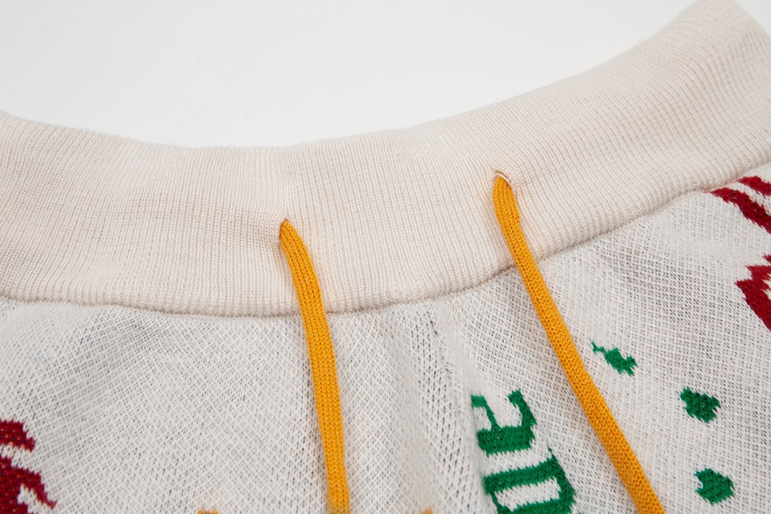 Rhud3 2023ss men’s and women’s same style cashew flower knitted shorts