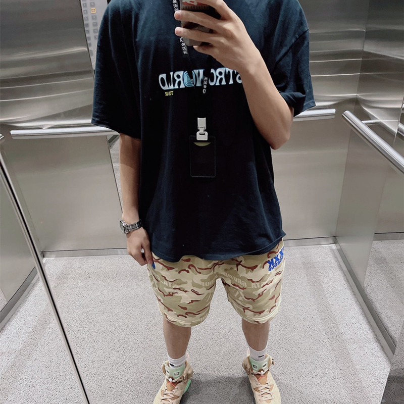 Travis Scott Cactus Jack Astroworld portrait printing short sleeves