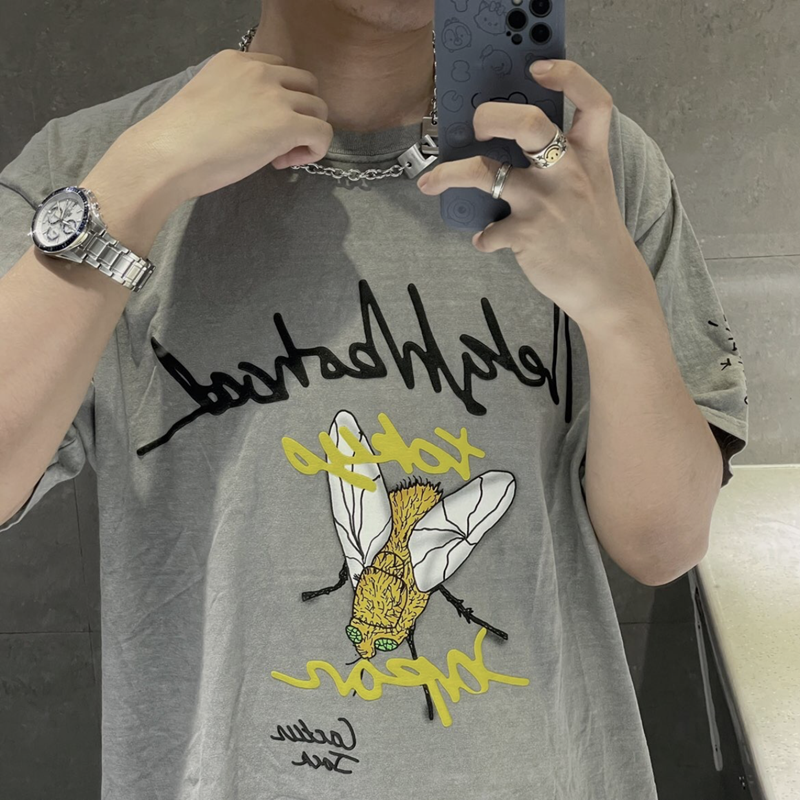 Travis Scott Joint carousel cartoon printing short sleeves