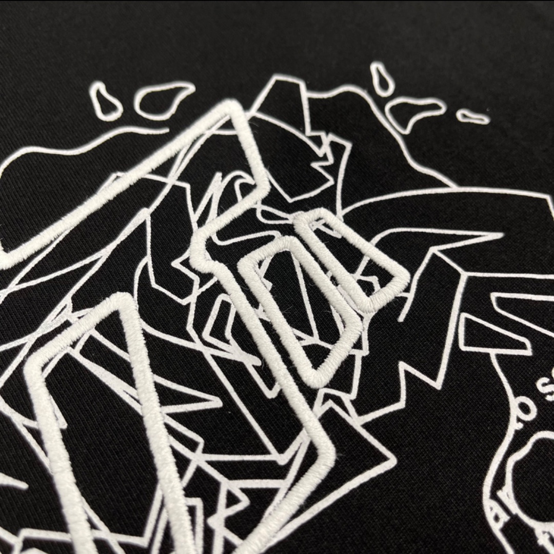 Ow23ss embroidery printing flocking letter short sleeves