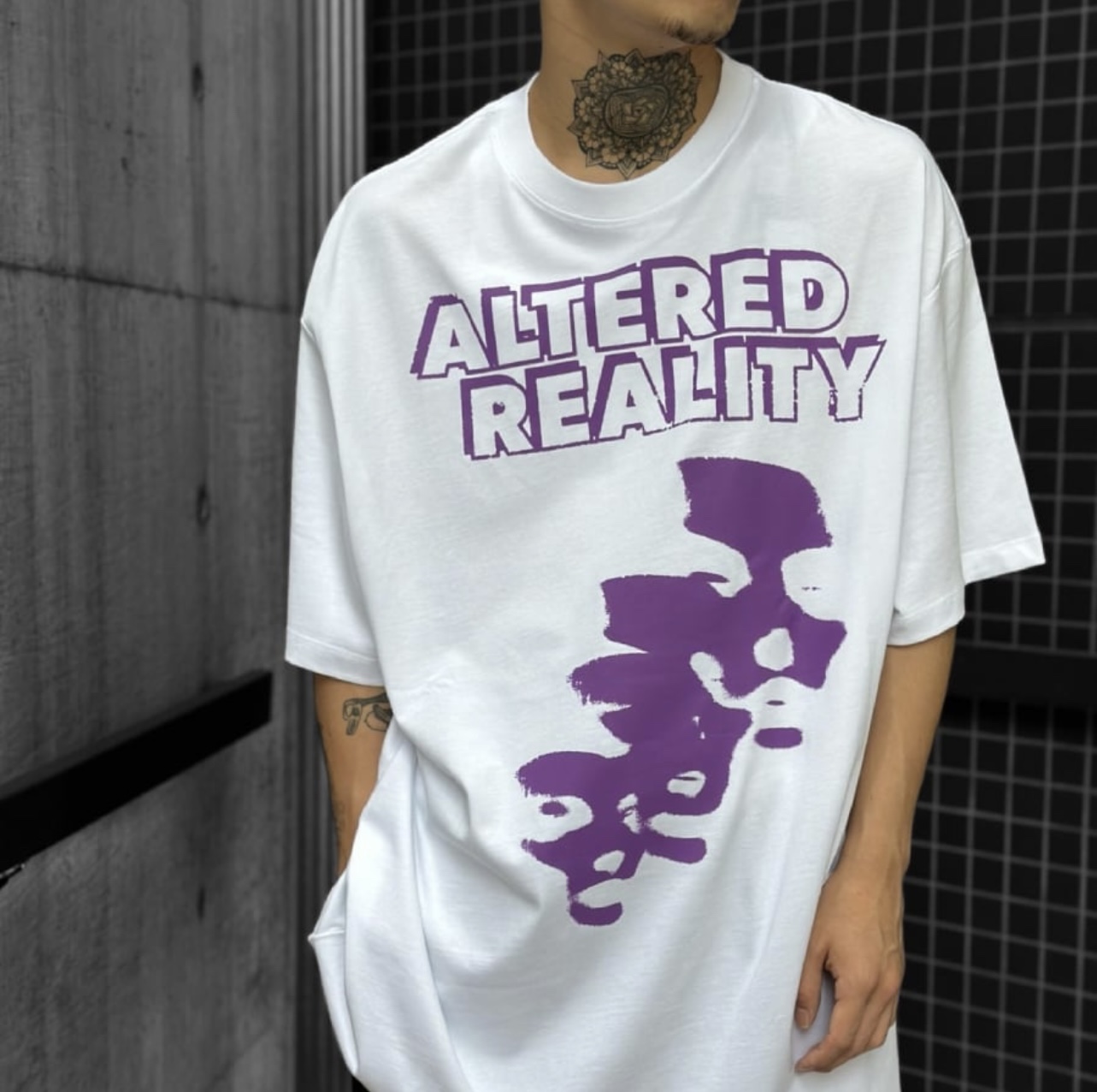 RAF SIMONS Phantom Portrait Slogan Short Sleeve T-Shirt White