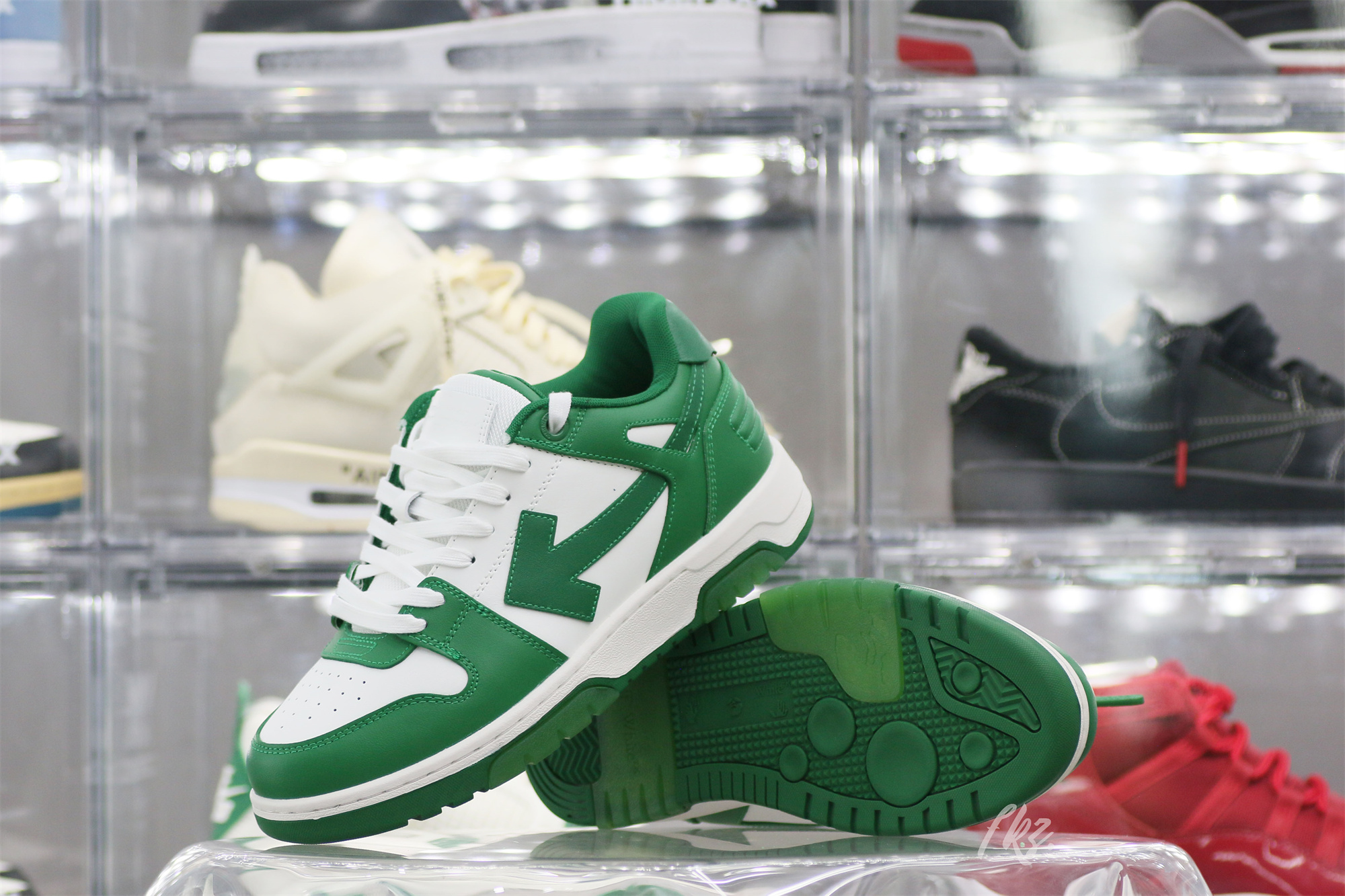 Off-White Green and White Out Of Office Sneaker