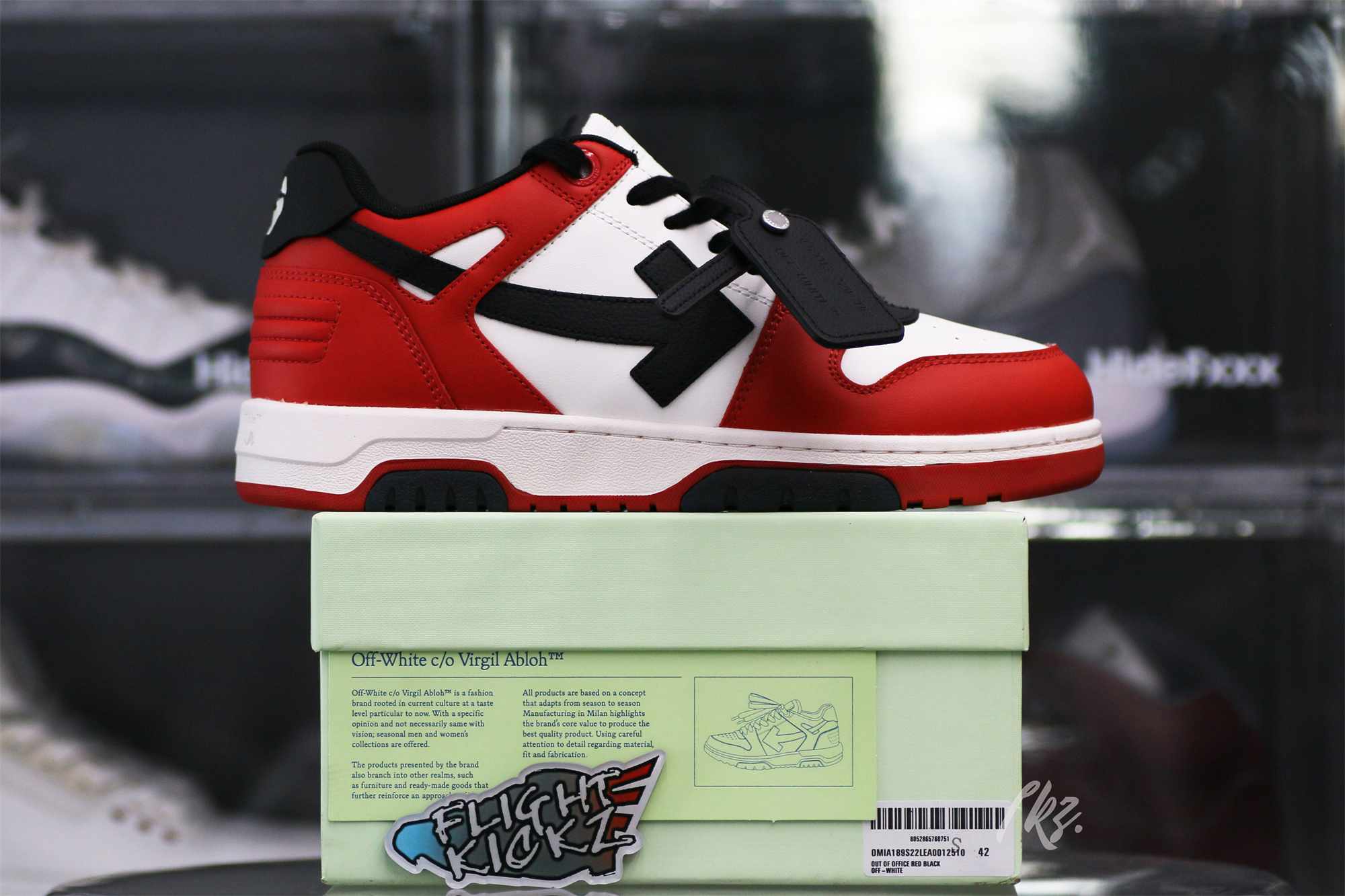 OFF-WHITE White & Black Red ‘Out Of Office’ Sneakers
