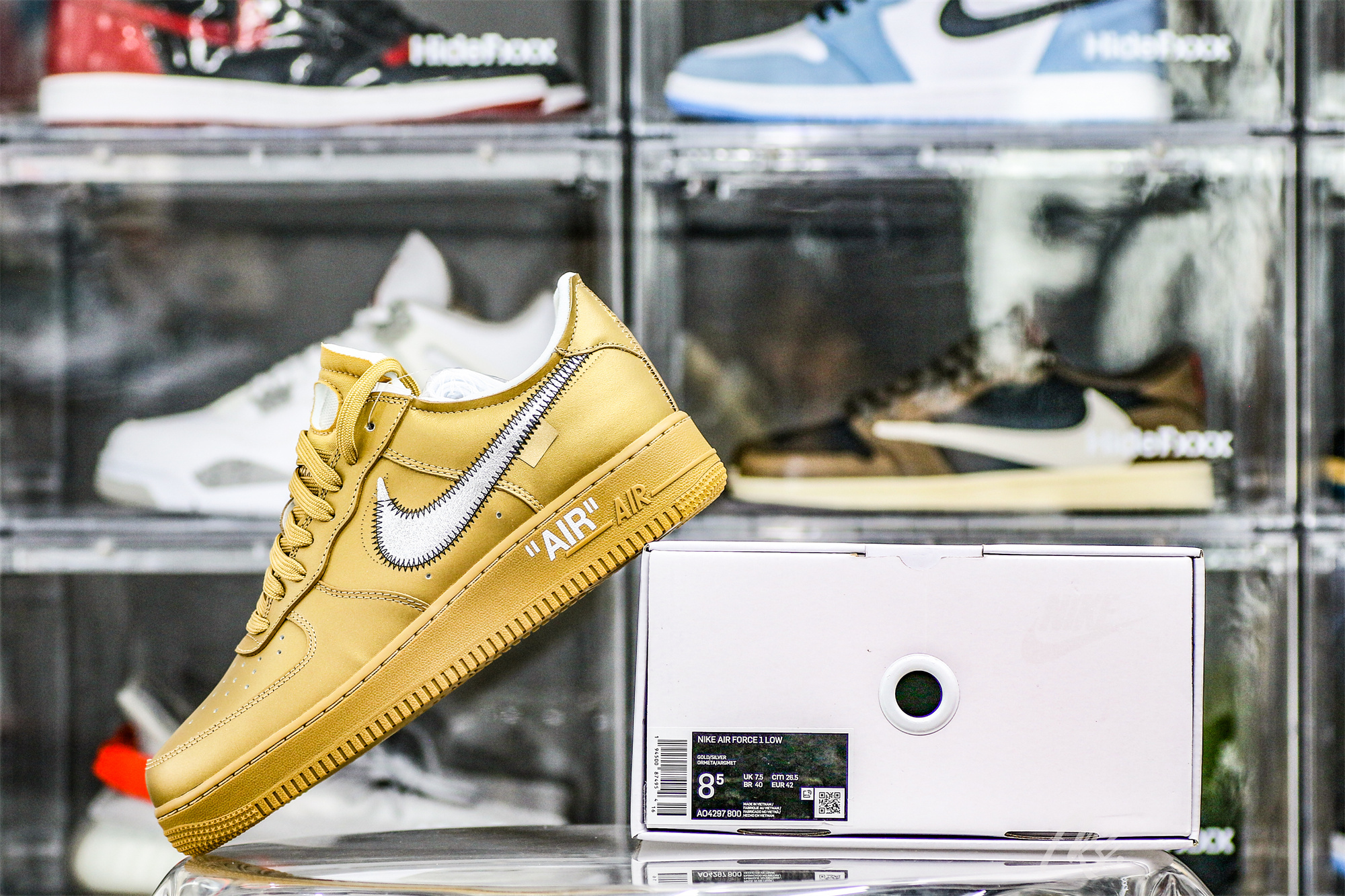 Nike Off-White Air Force 1 AF1 Gold Custom
