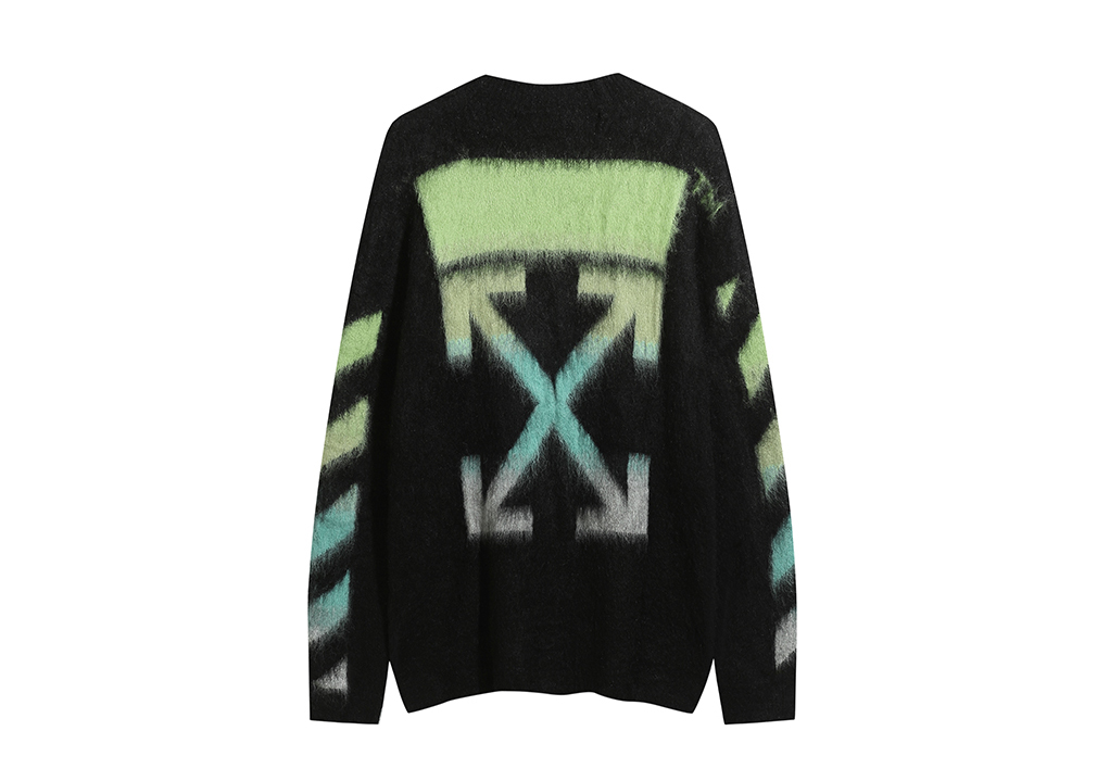 Off White black and red color-block long-sleeve sweater
