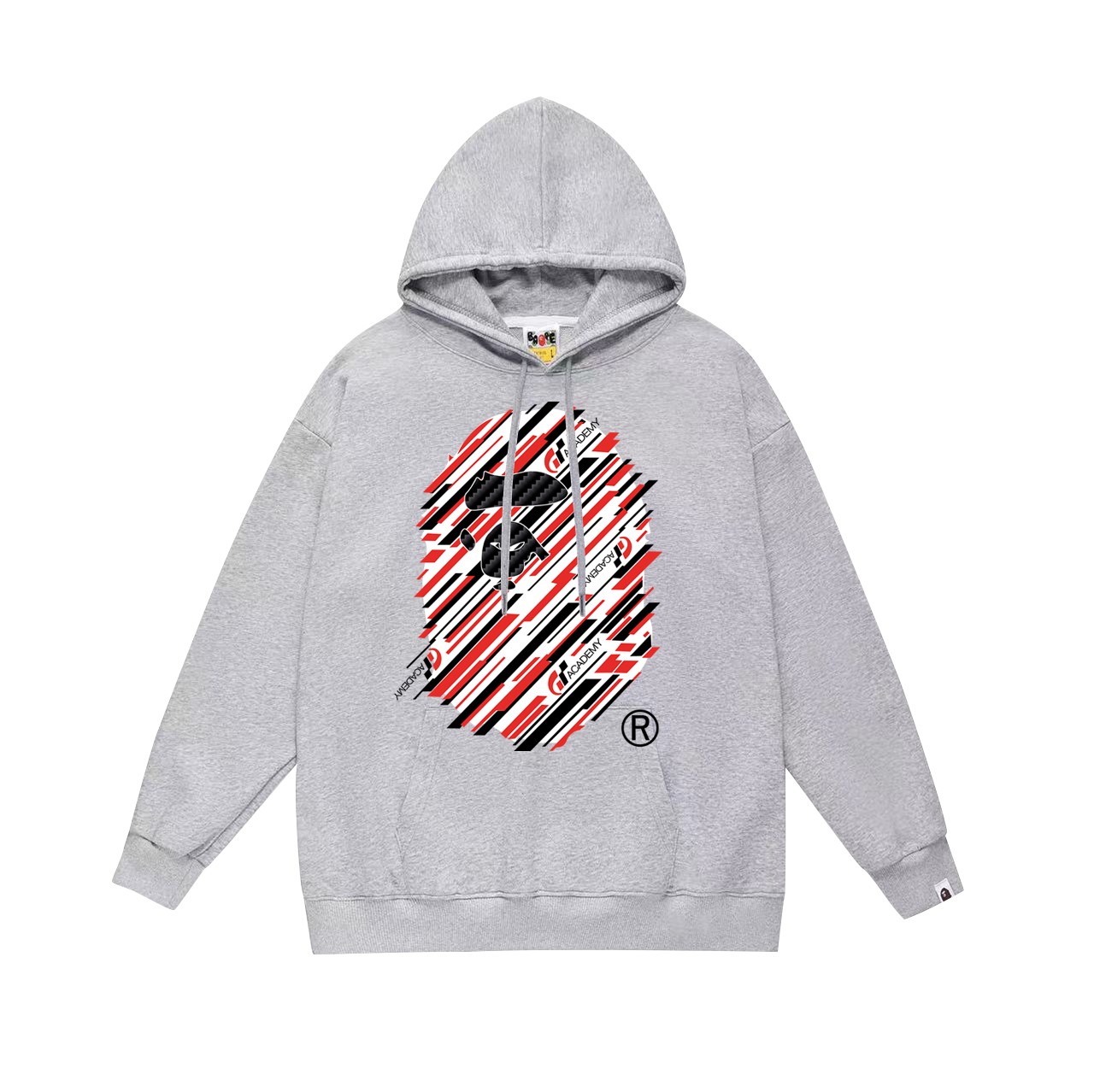 BAPE × Gran Turismo collaboration diagonal-striped Ape Head logo hoodie