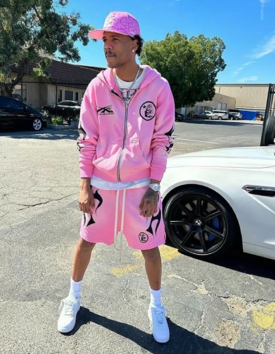 Hell$tar Studios vintage washed hoodie Pink