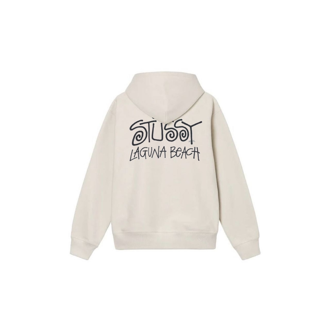 Stu$$y LAGUNA BEACH short-sleeve hoodie with script logo graphic print