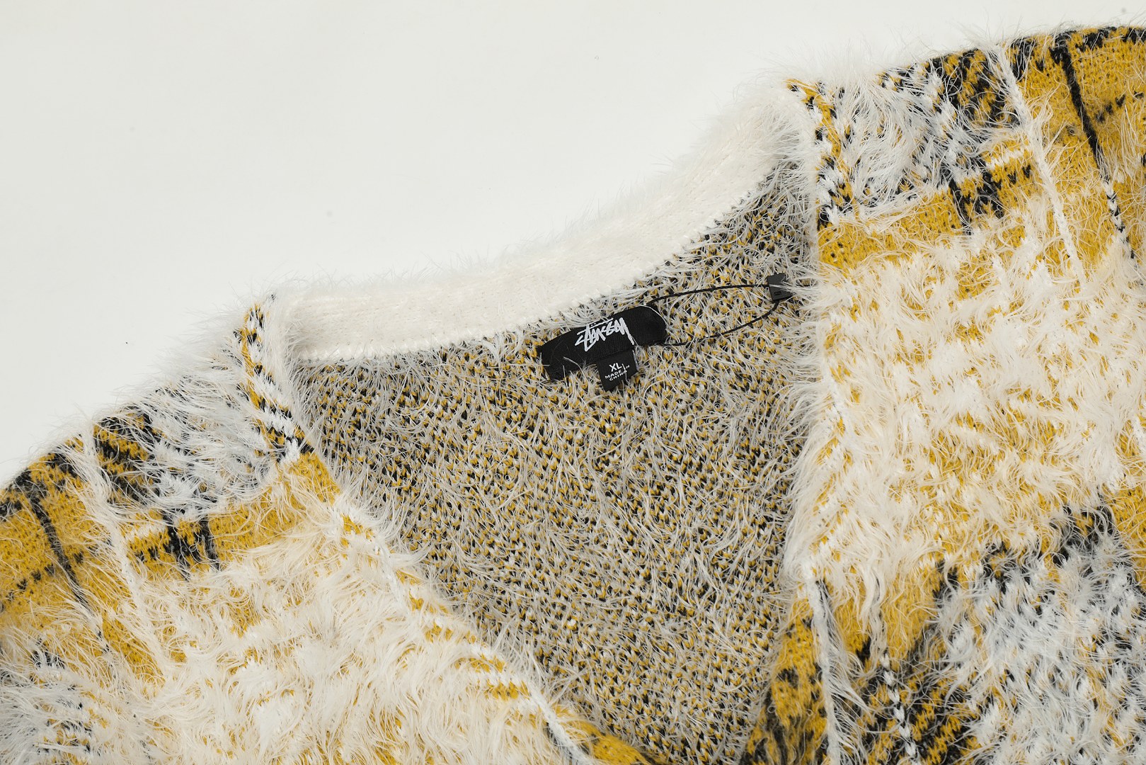 Stussy Hairy Plaid Cardigan Sweater