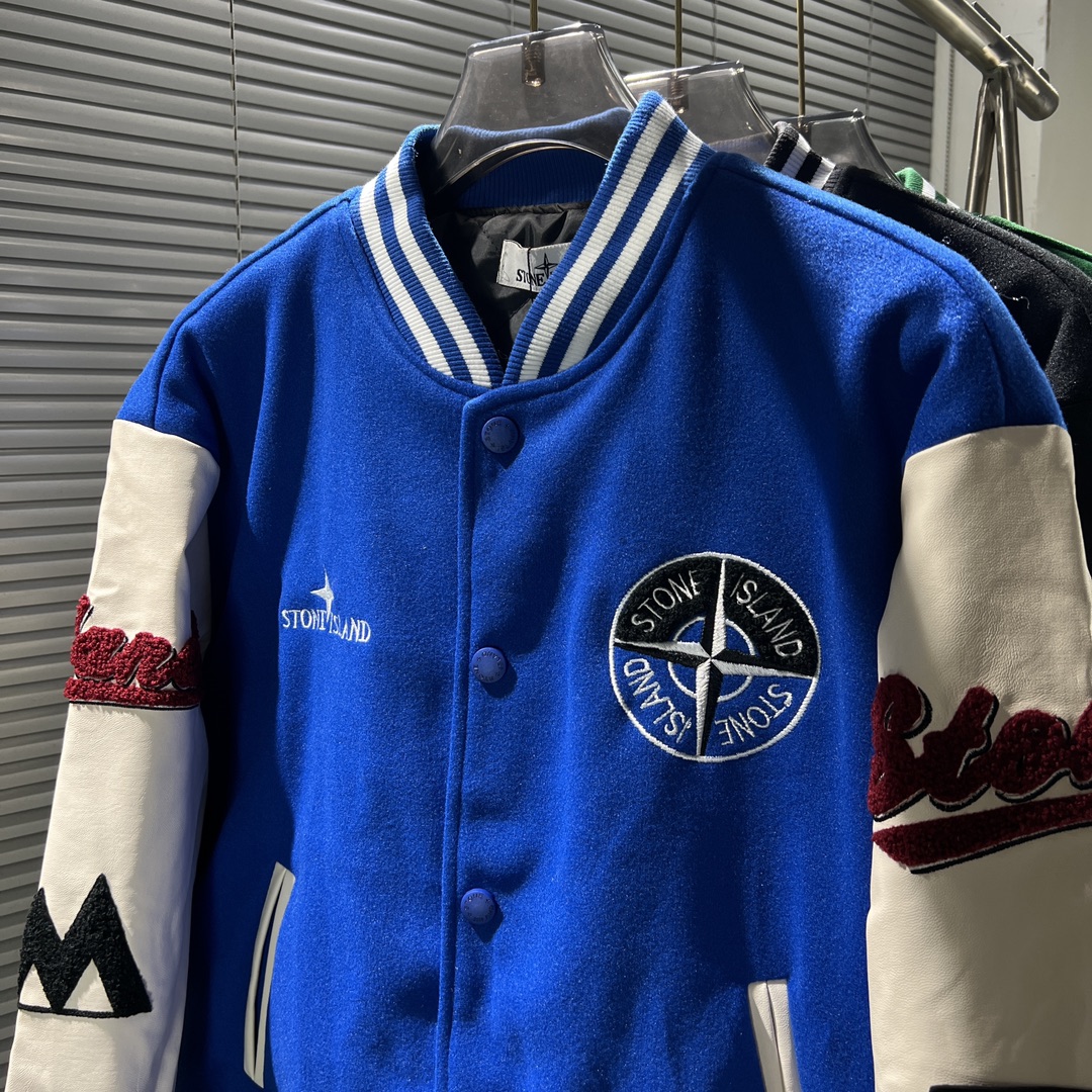 Stone 1Sland stone island splicing baseball tweed jacket
