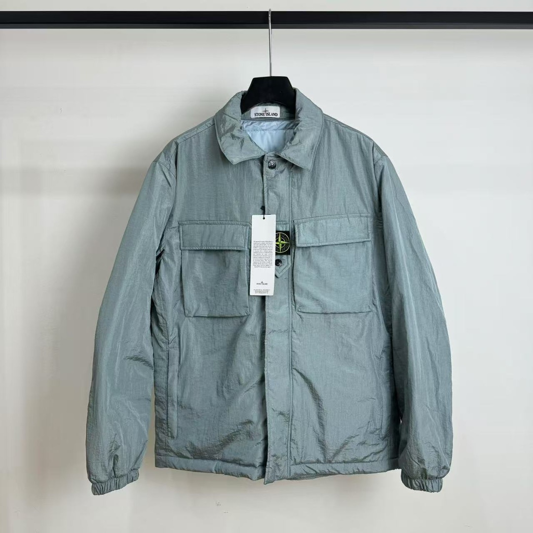 Stone 1sland Single-breasted cotton jacket