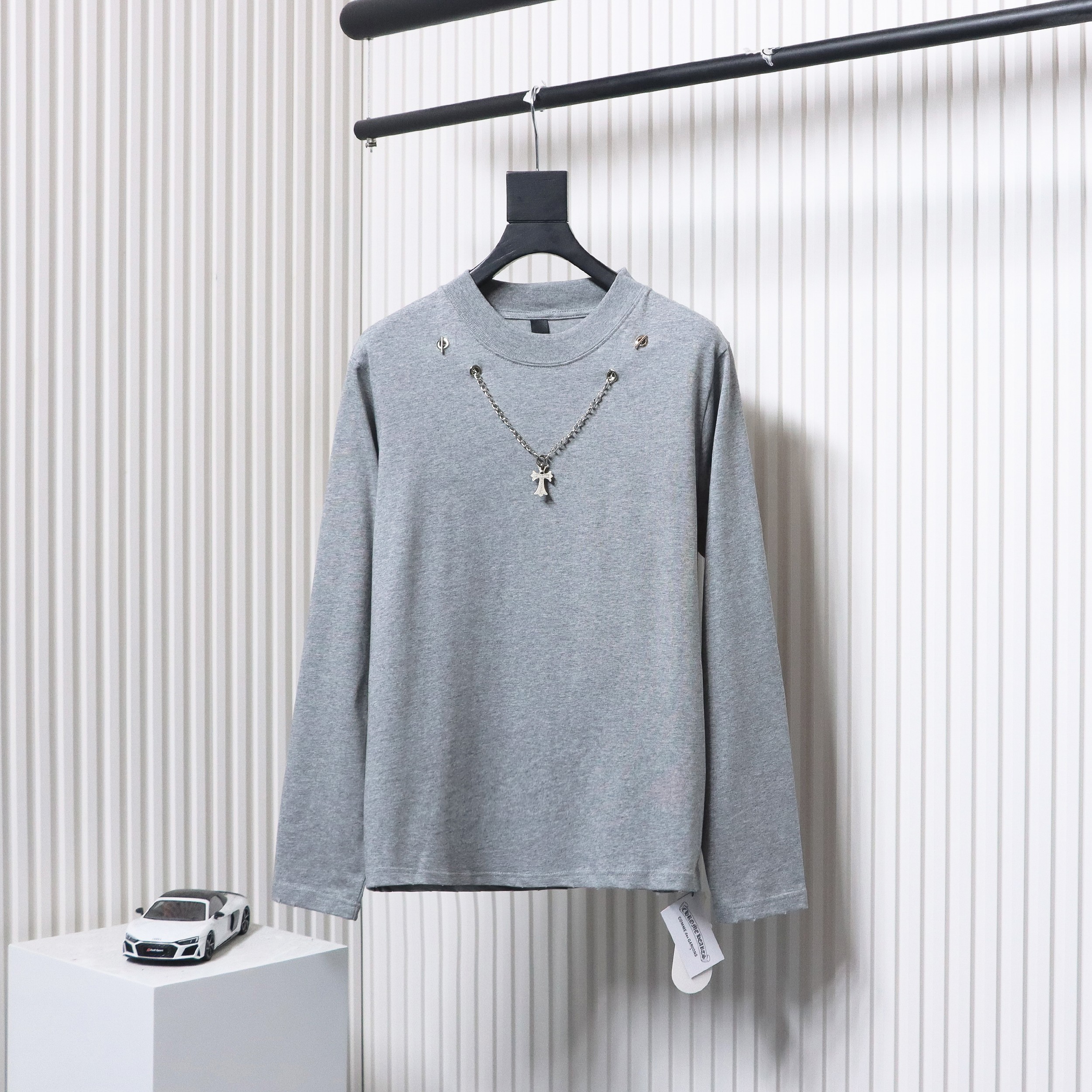 Chorme Heart Cross pendant Long Sleeve T-Shirt