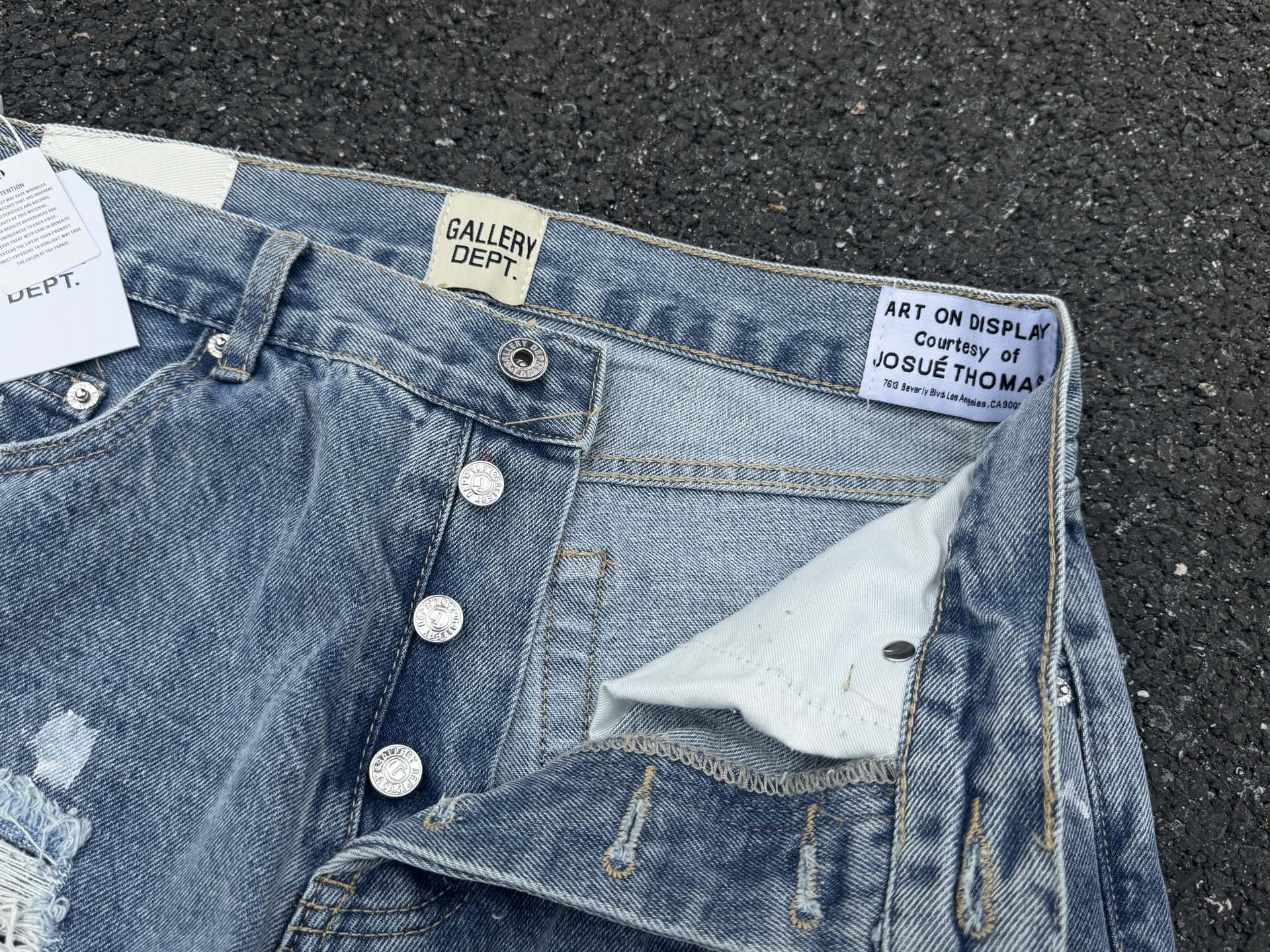 GALLERY.DEPT Distressed Patchwork Flared Jeans