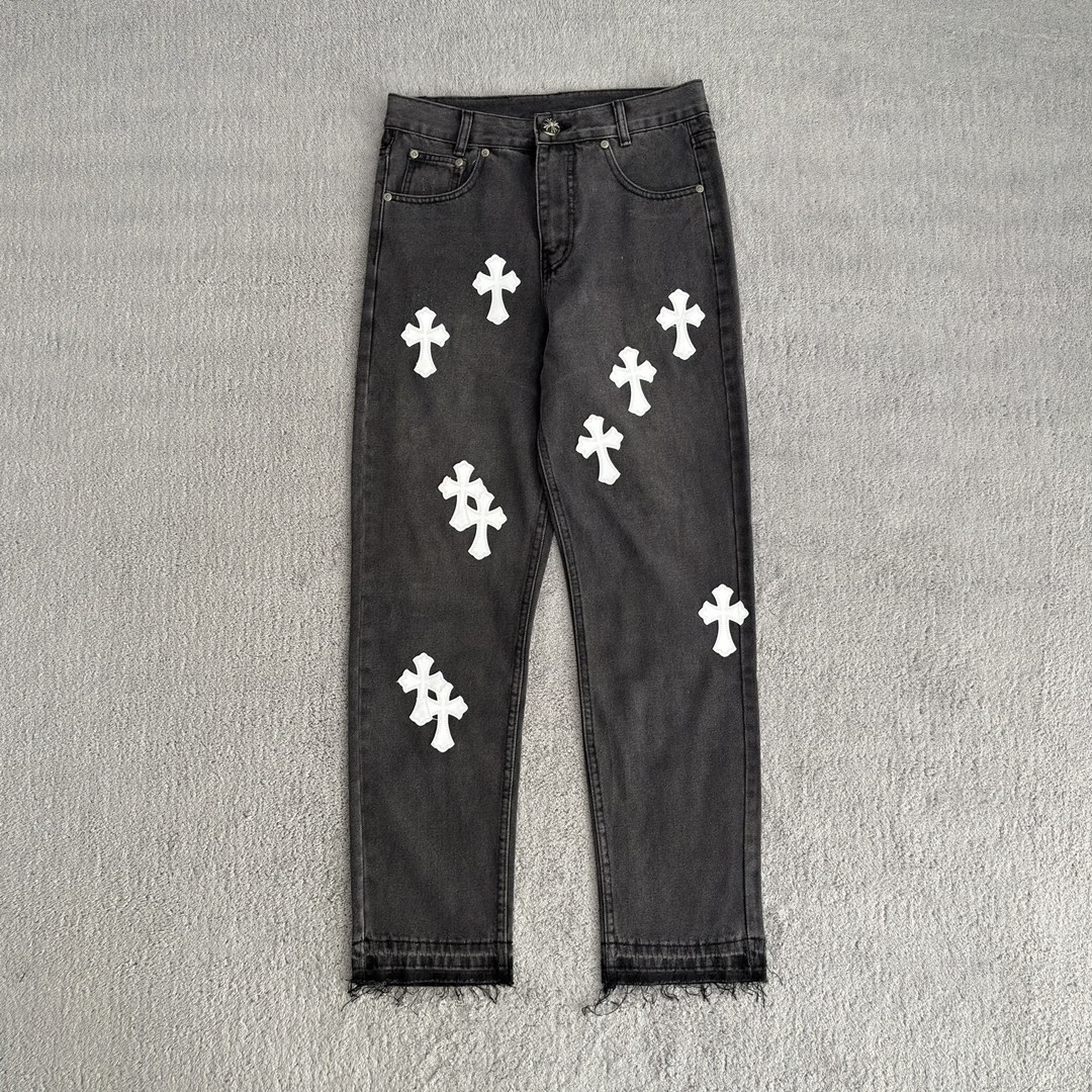 Chrome Hearts White Crosses Pants